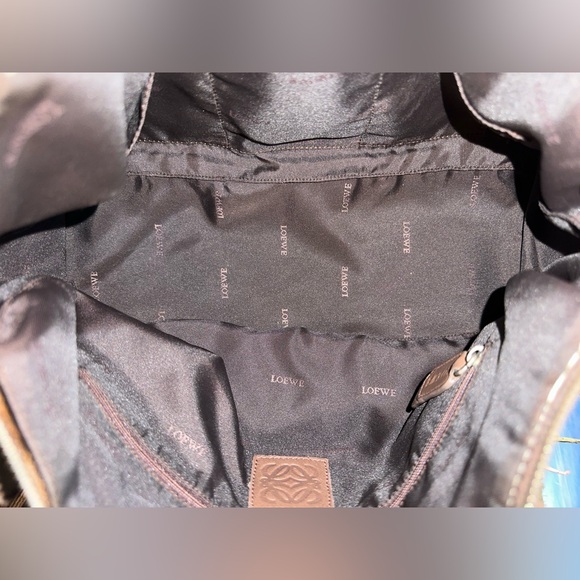 LOEWE RARE TAN LAMBSKIN LEATHER ANAGRAM BOSTON BAG WITH LUGGAGE TAG - Picture 4 of 16